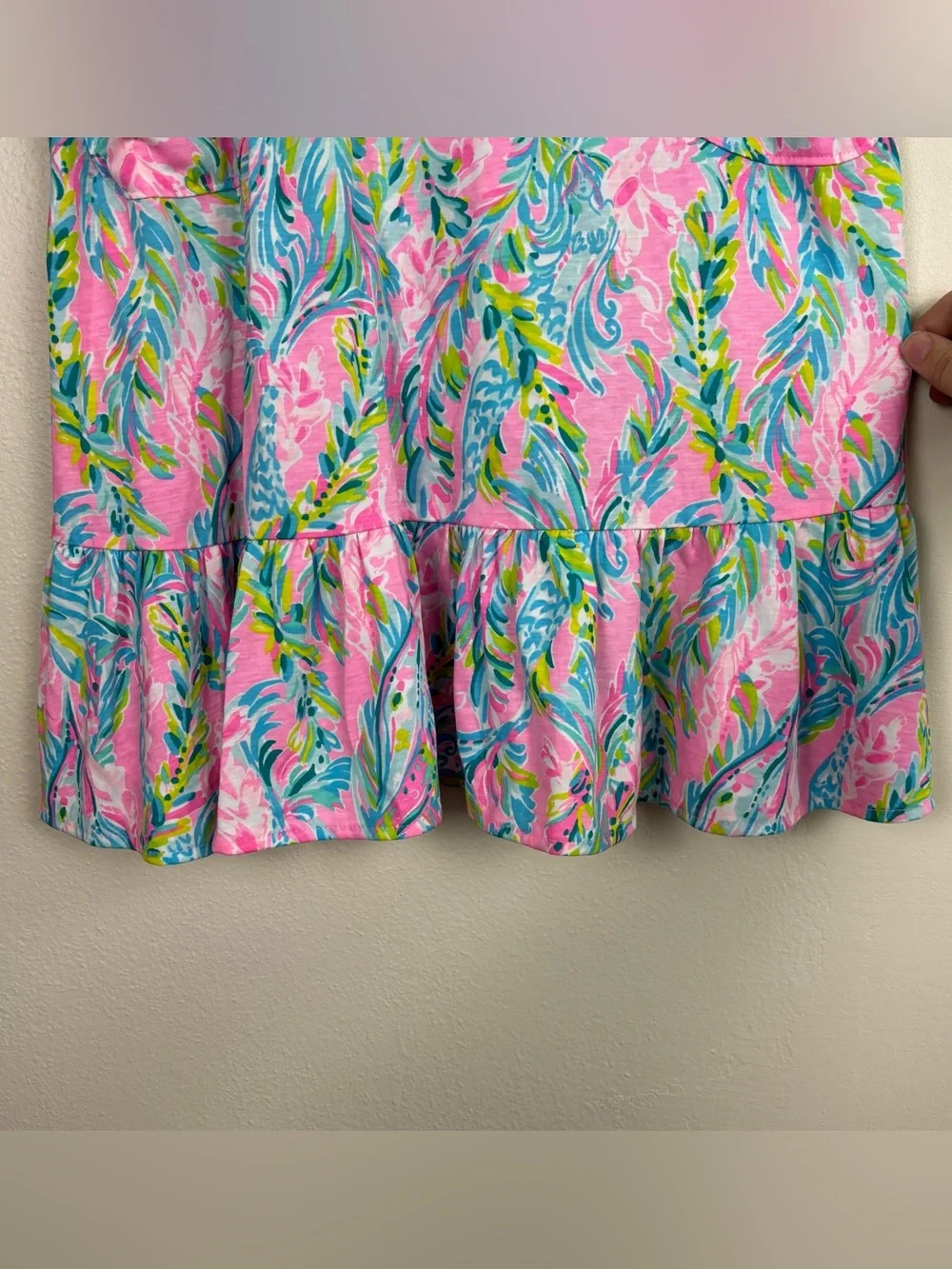 Lilly Pulitzer Kristen Flounce Dress Size XS Sleeveless Unicorn Of The Sea Pink - Picture 6 of 10